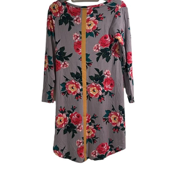 Women's NWT Matilda Jane Say I’m a Dreamer Gray Floral Long Sleeve Mini Dress XS - Picture 3 of 5
